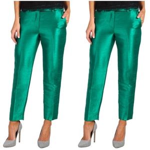 Halston Heritage Cropped Dupioni Silk Pants